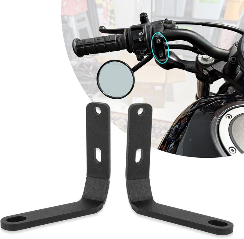psler Rearview Mirror Down Bracket, Motorcycle Handlebar Rear View Side Mirrort Down Adaptor Bracket Expansion Stand for Rebel CMX500 CMX300 2019-2021, Black - Image 1